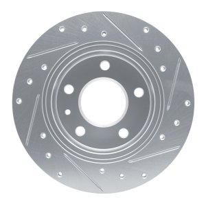Buick Encore GX Brake Rotor (1) - Rear Left - R1 Concepts - Drilled & Slotted - Silver - `20-`25